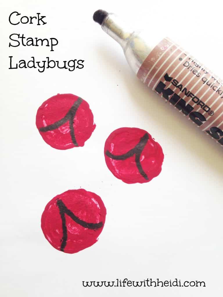Cork Stamp Ladybugs