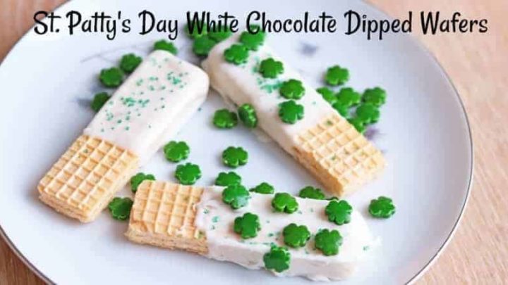 St. Patty's Day White Chocolate Dipped Wafers