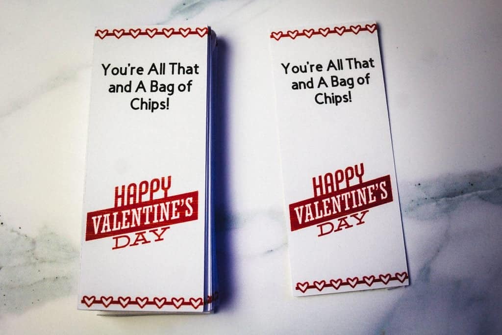 You're All That and a Bag of Chips Free Printable Valentine's Card